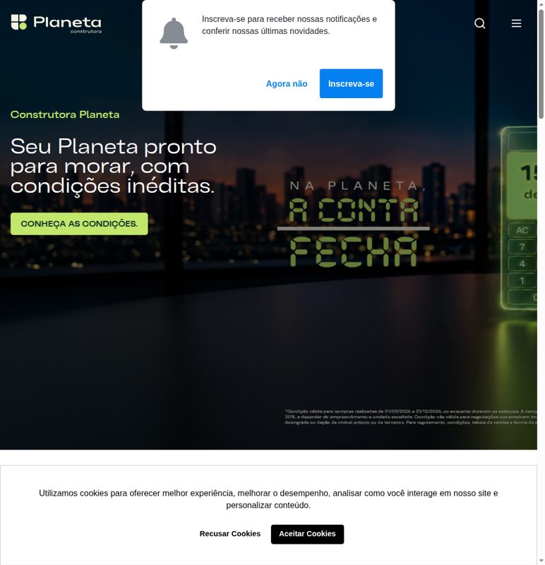 Construtora Planeta marketing site